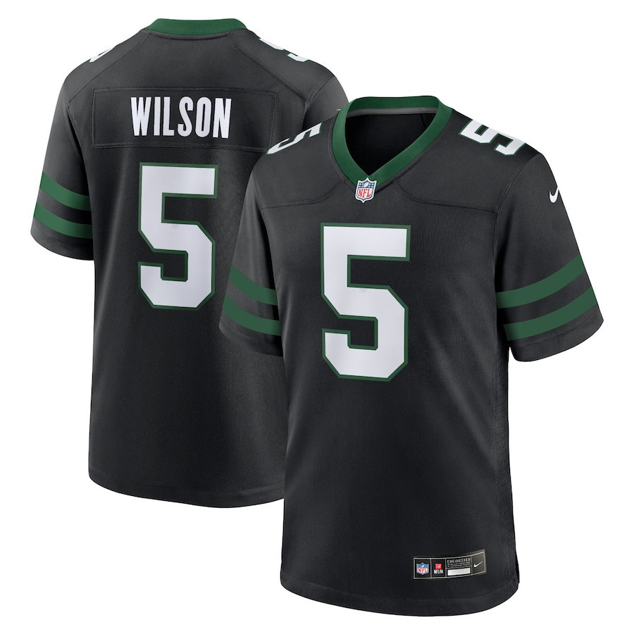 Garrett Wilson 5 New York Jets Alternate Game Jersey - Men, Legacy Black JS1292 nicesnker