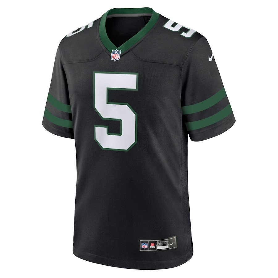 Garrett Wilson 5 New York Jets Alternate Game Jersey - Men, Legacy Black JS1292 nicesnker - Image 2