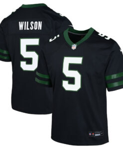 Garrett Wilson 5 New York Jets Alternate Game YOUTH Jersey - Legacy Black JS2435 nicesnker