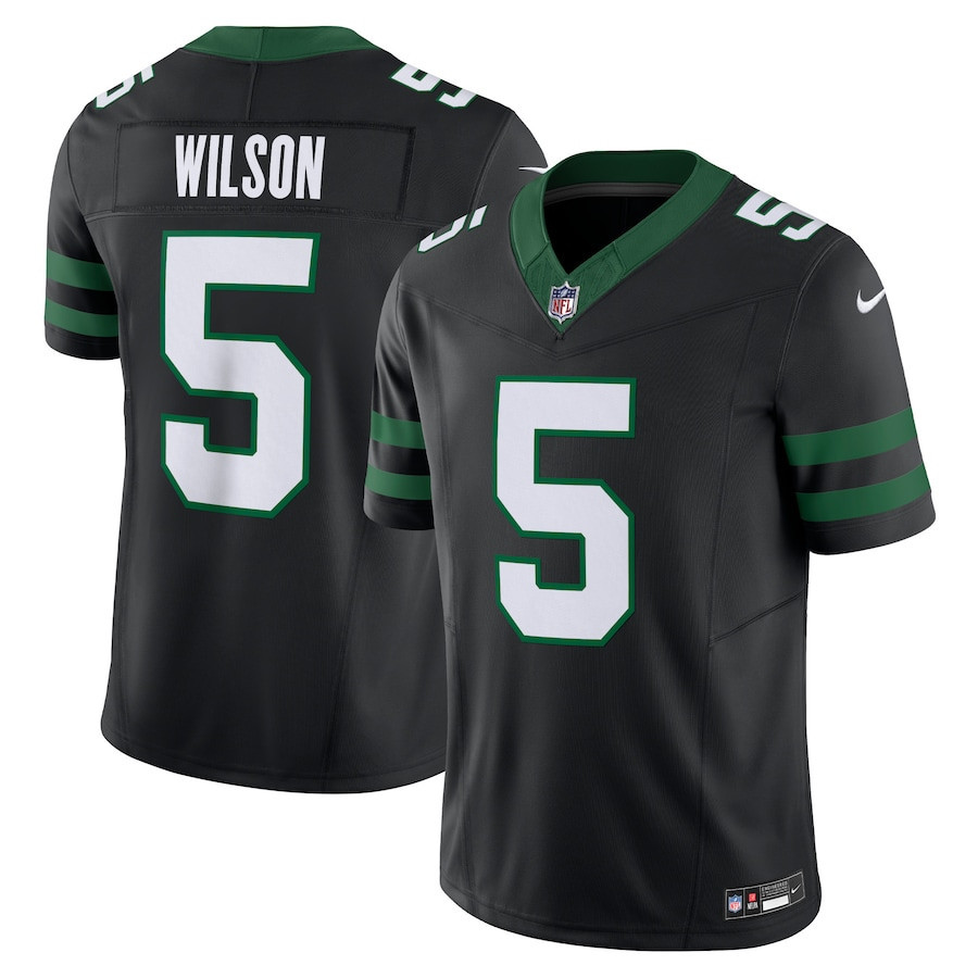 Garrett Wilson 5 New York Jets Alternate Vapor F.U.S.E. Limited Jersey - Legacy Black JS9819 nicesnker