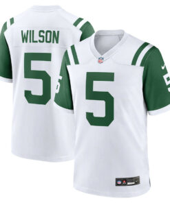Garrett Wilson 5 New York Jets Classic Alternate Game Men Jersey - White JS5494 nicesnker