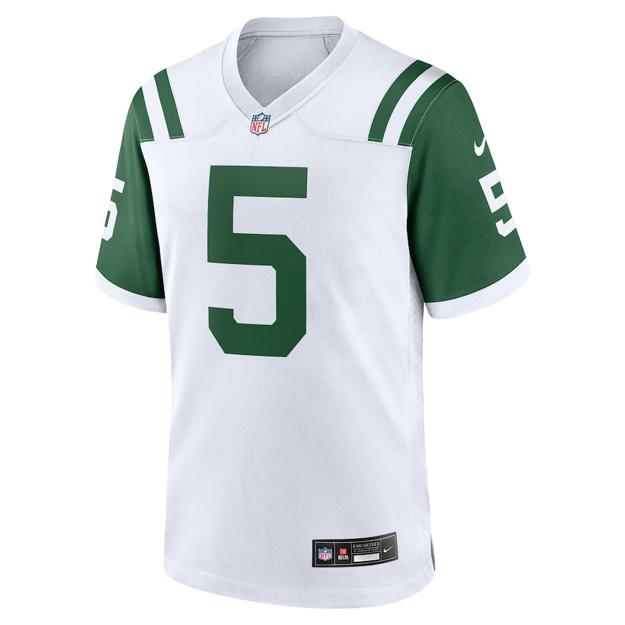 Garrett Wilson 5 New York Jets Classic Alternate Game Men Jersey - White JS5494 nicesnker - Image 2