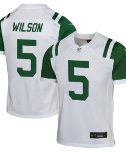 Garrett Wilson 5 New York Jets Classic Alternate Game YOUTH Jersey - White JS5644 nicesnker