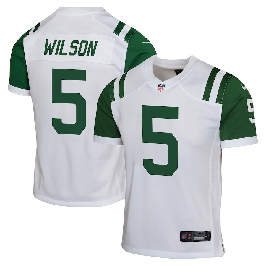 Garrett Wilson 5 New York Jets Classic Alternate Game YOUTH Jersey - White JS5644 nicesnker