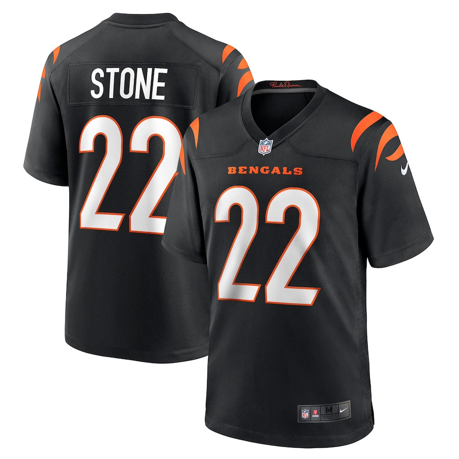 Geno Stone 22 Cincinnati Bengals Game Men Jersey - Black JS5943 nicesnker