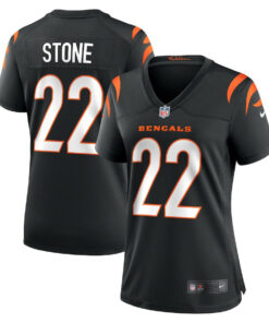 Geno Stone 22 Cincinnati Bengals Women's Game Jersey - Black JS4323 nicesnker