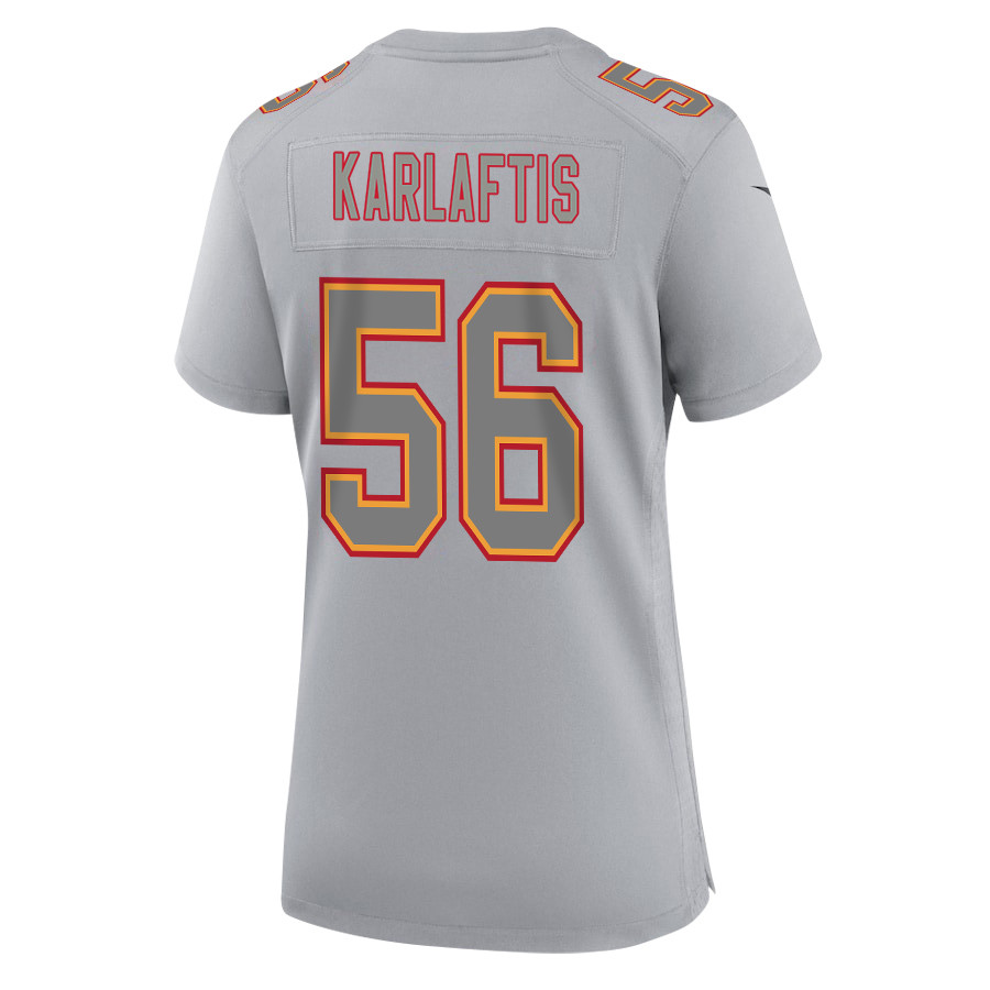 George Karlaftis 56 Kansas City Chiefs Super Bowl LVIII Champions 4X Atmosphere Fashion Game Women Jersey - Gray JS1199 nicesnker - Image 3