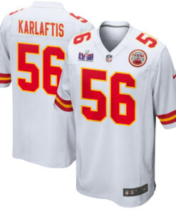 George Karlaftis 56 Kansas City Chiefs Super Bowl LVIII Patch Game Men Jersey - White JS5794 nicesnker