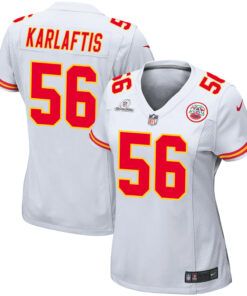 George Karlaftis 56 Kansas City Chiefs Super Bowl LVIII Patch Game Women Jersey - White JS9741 nicesnker