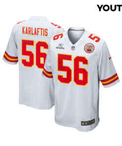 George Karlaftis 56 Kansas City Chiefs Super Bowl LVIII Patch Game YOUTH Jersey - White JS1155 nicesnker