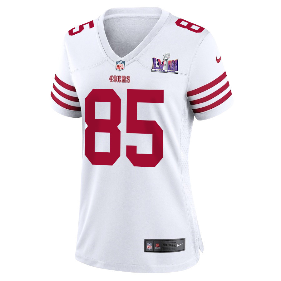 George Kittle 85 San Francisco 49ers Super Bowl LVIII Patch Game Women Jersey - White JS6674 nicesnker - Image 2