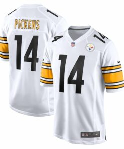 George Pickens 14 Pittsburgh Steelers Men Game Jersey - White JS3520 nicesnker