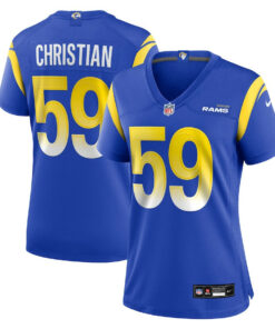 Geron Christian 59 Los Angeles Rams Women's Team Game Jersey - Royal JS7363 nicesnker