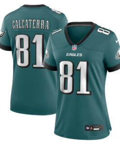 Grant Calcaterra 81 Philadelphia Eagles Women's Team Game Jersey - Midnight Green JS2945 nicesnker