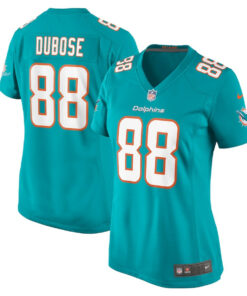 Grant DuBose 88 Miami Dolphins Women's Game Jersey - Aqua JS5774 nicesnker