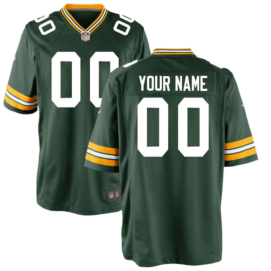 Green Bay Packers YOUTH Custom Game Jersey - Green JS2246 nicesnker