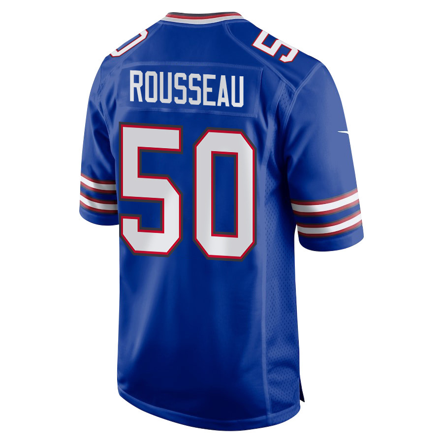 Greg Rousseau 50 Buffalo Bills Super Bowl LIX New Orleans Patch Game Men Jersey - Royal JS6257 nicesnker - Image 2