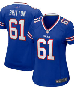 Gunner Britton 61 Buffalo Bills Women's Game Jersey - Royal JS8803 nicesnker