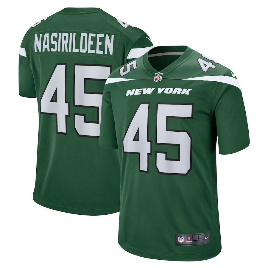 Hamsah Nasirildeen 45 New York Jets Men Game Jersey - Gotham Green JS7826 nicesnker