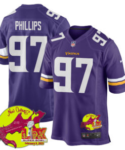 Harrison Phillips 97 Minnesota Vikings Super Bowl LIX New Orleans Patch Game Men Jersey - Purple JS9542 nicesnker