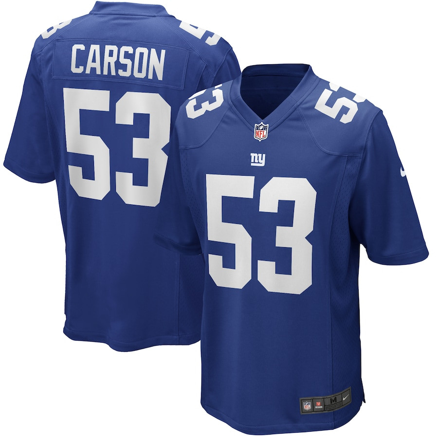 Harry Carson 53 New York Giants Men Game Retired Jersey - Royal JS2561 nicesnker