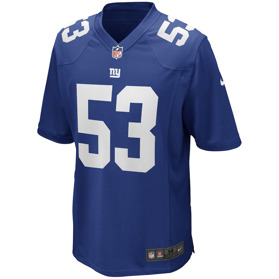 Harry Carson 53 New York Giants Men Game Retired Jersey - Royal JS2561 nicesnker - Image 2