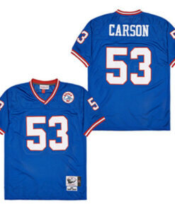 Harry Carson 53 New York Giants Spider Lockhart 43 Patch Throwback Men Jersey - Blue JS1208 nicesnker