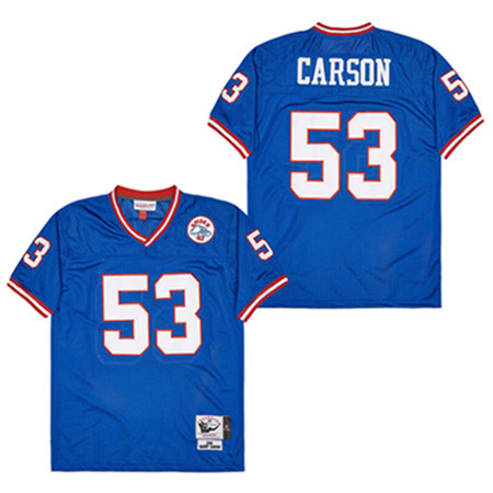Harry Carson 53 New York Giants Spider Lockhart 43 Patch Throwback Men Jersey - Blue JS1208 nicesnker - Image 2
