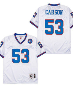 Harry Carson 53 New York Giants Spider Lockhart 43 Patch Throwback Men Jersey - White JS7628 nicesnker
