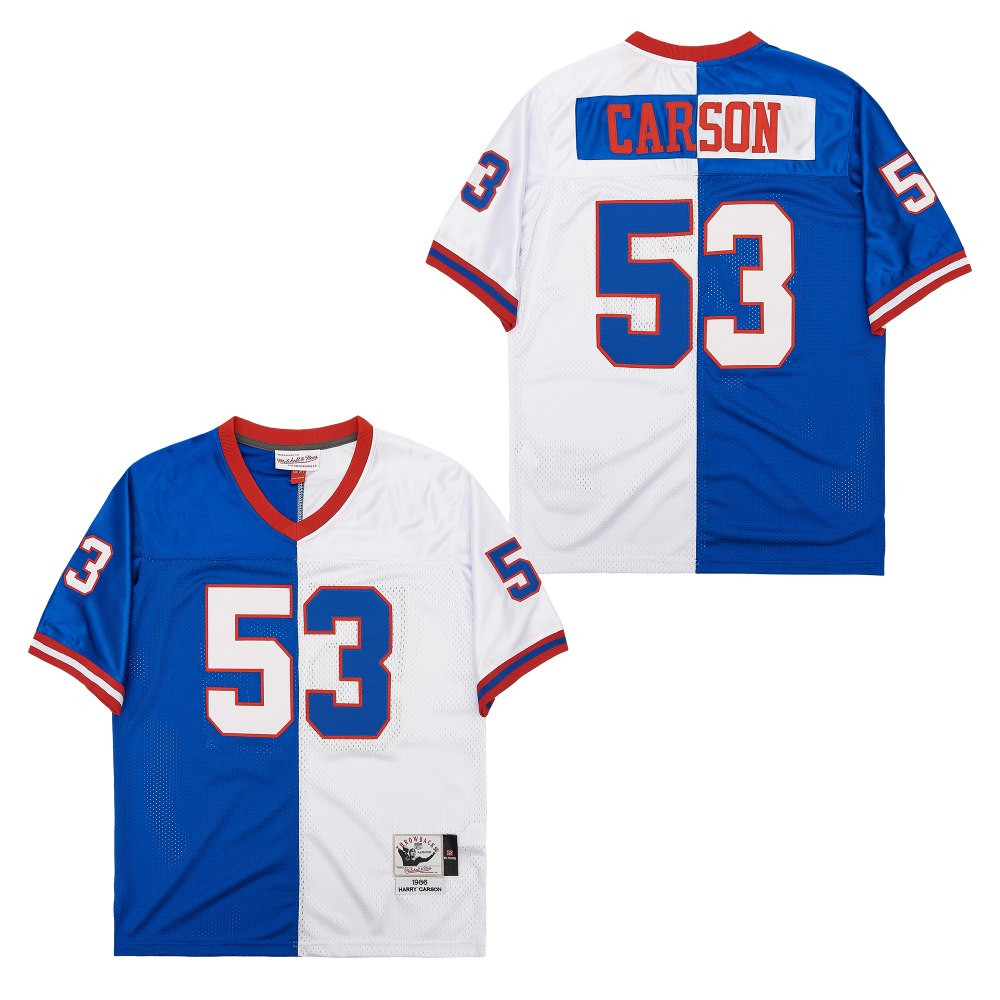 Harry Carson 53 New York Giants Two-Toned Throwback Men Jersey - Blue/White JS3072 nicesnker - Image 2