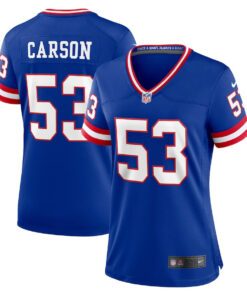 Harry Carson 53 New York Giants Women Classic Retired Game Jersey - Royal JS3677 nicesnker