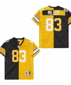 Heath Miller 83 Pittsburgh Steelers Two-Toned Retro Throwback Men Jersey - Black/Yellow JS9389 nicesnker