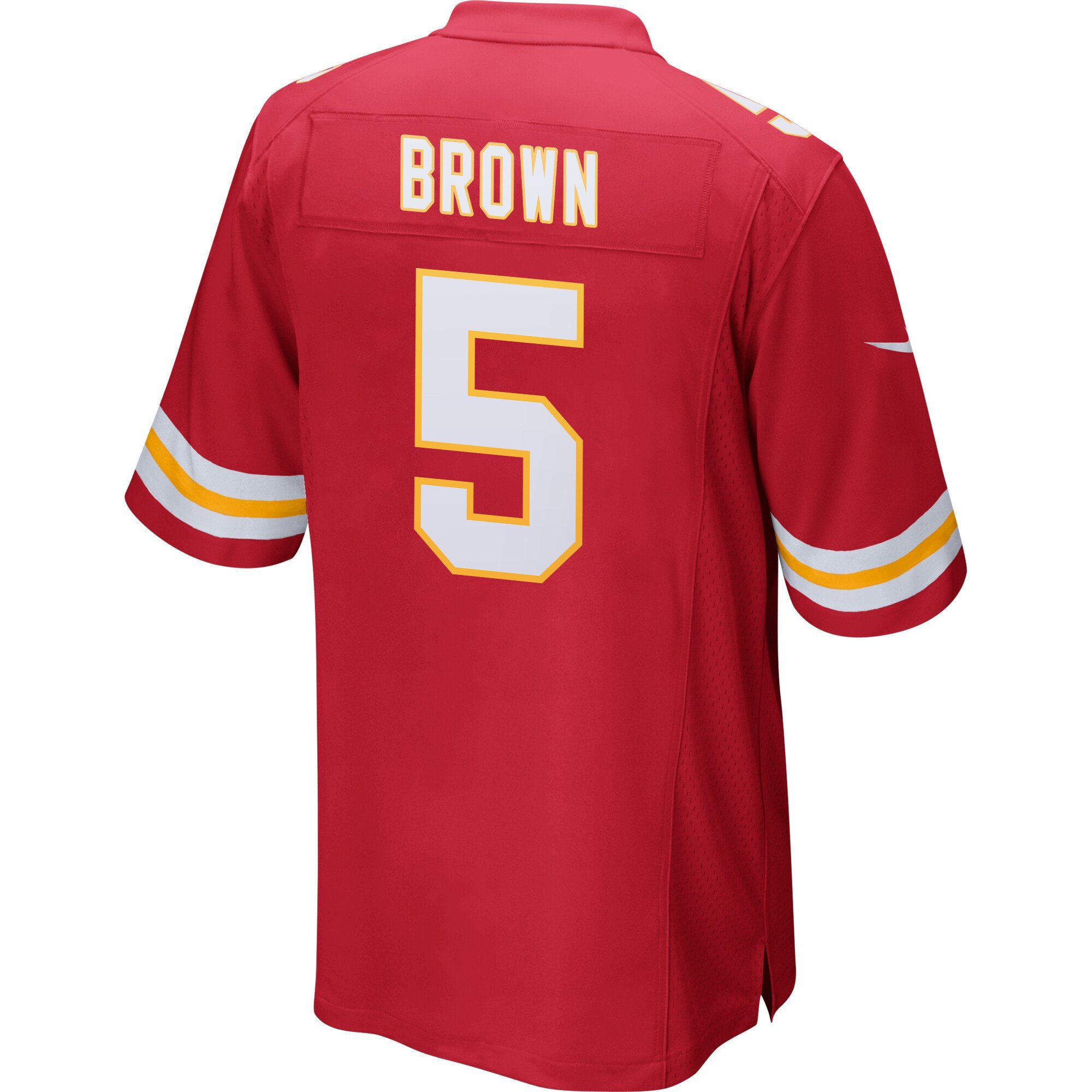 Hollywood Brown 5 Kansas City Chiefs Super Bowl LIX Champions Patch 'New Orleans - The Ultimate Showdown' EMBROIDERED Game Men Jersey - Red JS8070 nicesnker - Image 2