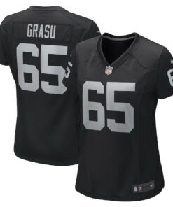 Hroniss Grasu 65 Las Vegas Raiders Women's Team Game Jersey - Black JS1387 nicesnker