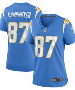Hunter Kampmoyer 87 Los Angeles Chargers Women Game Jersey - Powder Blue JS6059 nicesnker