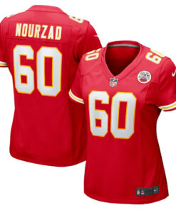 Hunter Nourzad 60 Kansas City Chiefs Women's Game Jersey - Red JS2212 nicesnker
