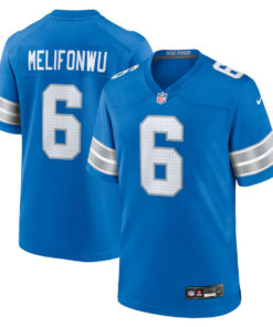 Ifeatu Melifonwu 6 Detroit Lions Team Game Men Jersey - Blue JS1437 nicesnker