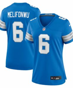 Ifeatu Melifonwu 6 Detroit Lions Women's Team Game Jersey - Blue JS8683 nicesnker