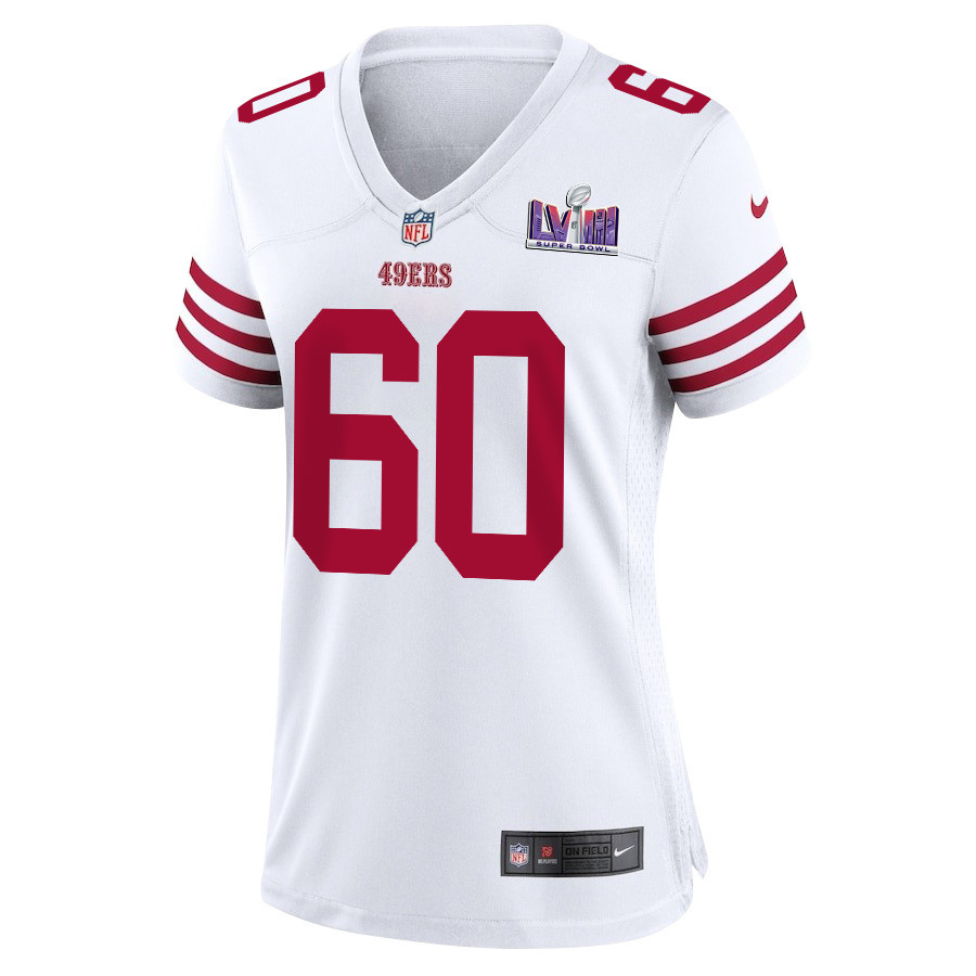 Ilm Manning 60 San Francisco 49ers Super Bowl LVIII Patch Game Women Jersey - White JS6615 nicesnker - Image 2