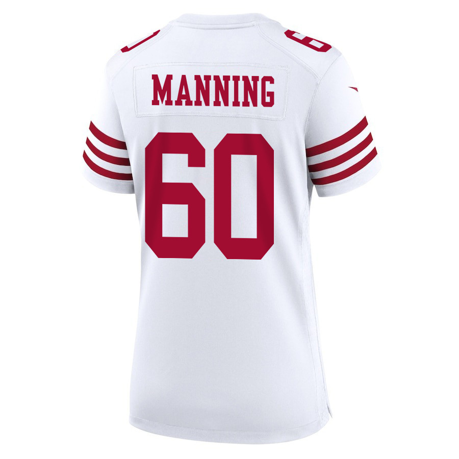 Ilm Manning 60 San Francisco 49ers Super Bowl LVIII Patch Game Women Jersey - White JS6615 nicesnker - Image 3