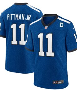 Indiana Nights Men's Indianapolis Colts Michael Pittman Jr. Blue Alternate Game Jersey JS7843 nicesnker