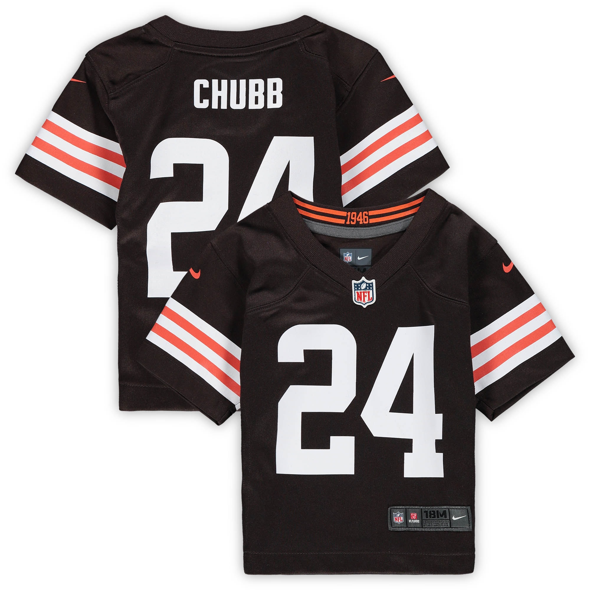 Infant Cleveland Browns Nick Chubb Brown Game Jersey JS5215 nicesnker
