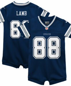 Infant Dallas Cowboys CeeDee Lamb Navy Game Jersey Romper JS4264 nicesnker