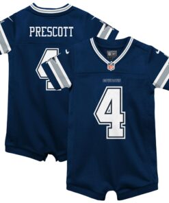 Infant Dallas Cowboys Dak Prescott Navy Game Jersey Romper JS6102 nicesnker