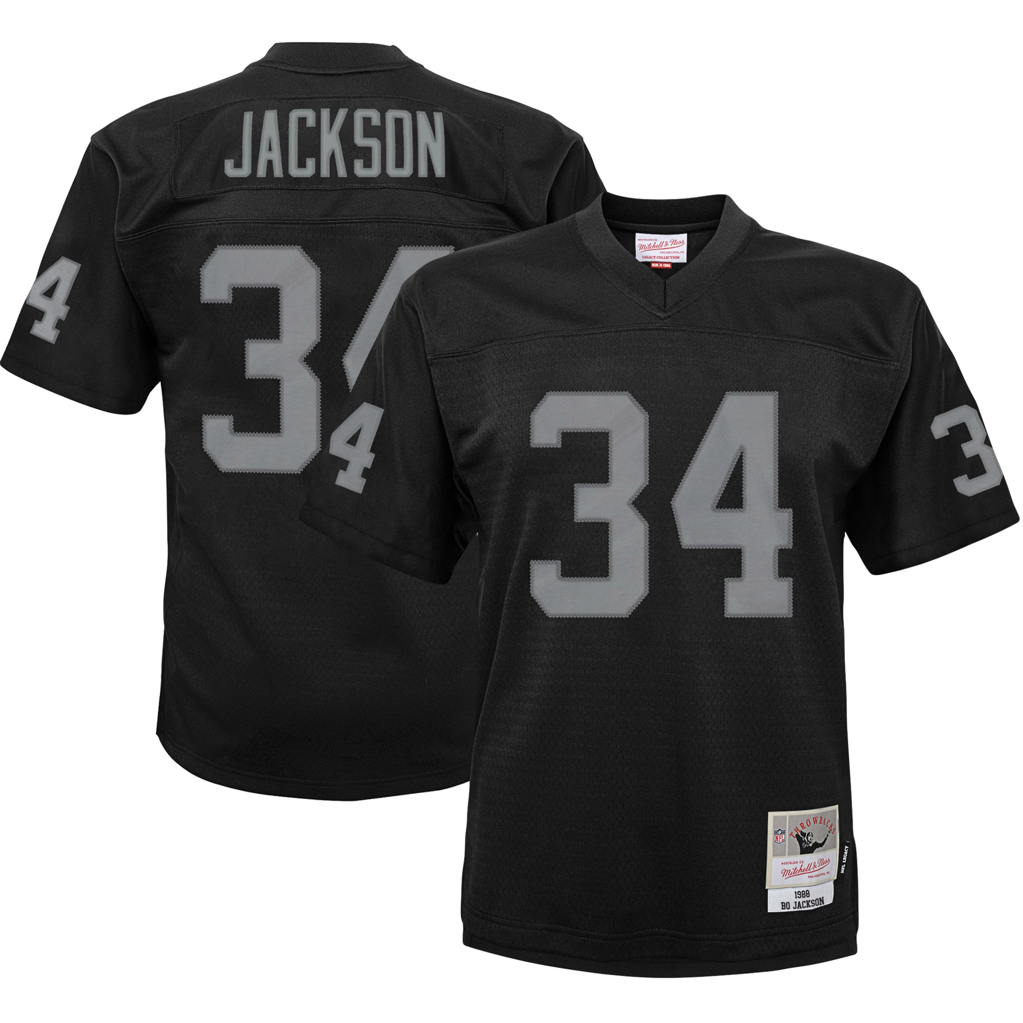 Infant Las Vegas Raiders Bo Jackson Mitchell & Ness Black 1988 Retired Legacy Jersey JS8430 nicesnker