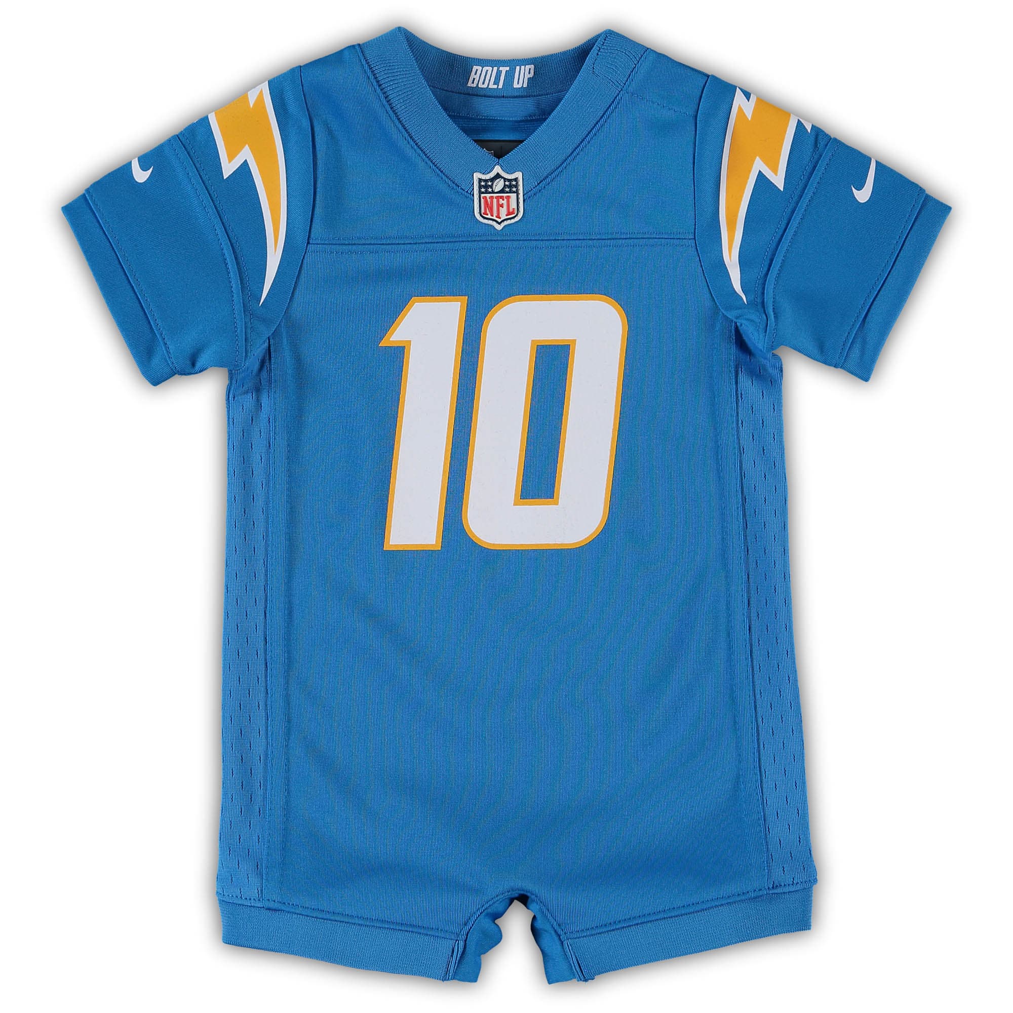 Infant Los Angeles Chargers Justin Herbert Powder Blue Game Romper Jersey JS7161 nicesnker - Image 2