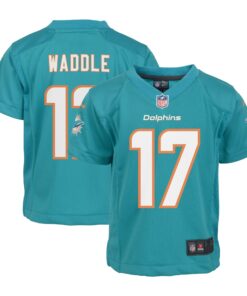 Infant Miami Dolphins Jaylen Waddle Aqua Player Game Jersey JS4493 nicesnker