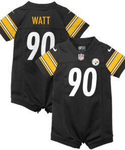 Infant Pittsburgh Steelers T.J. Watt Black Game Romper Jersey JS2787 nicesnker