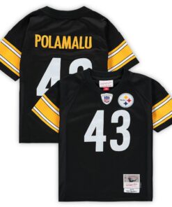 Infant Pittsburgh Steelers Troy Polamalu Mitchell & Ness Black 2005 Retired Legacy Jersey JS7405 nicesnker