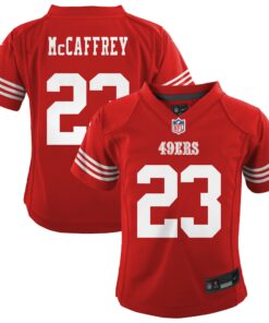 Infant San Francisco 49ers Christian McCaffrey Scarlet Team Player Game Jersey JS8887 nicesnker
